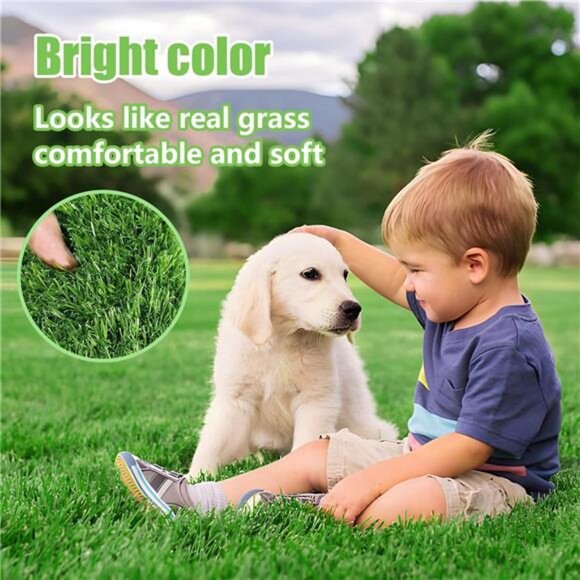 39.3 x 31.5 inches Artificial Grass Rug Turf for Dogs Indoor Outdoor Fake Grass - Picture 3 of 7